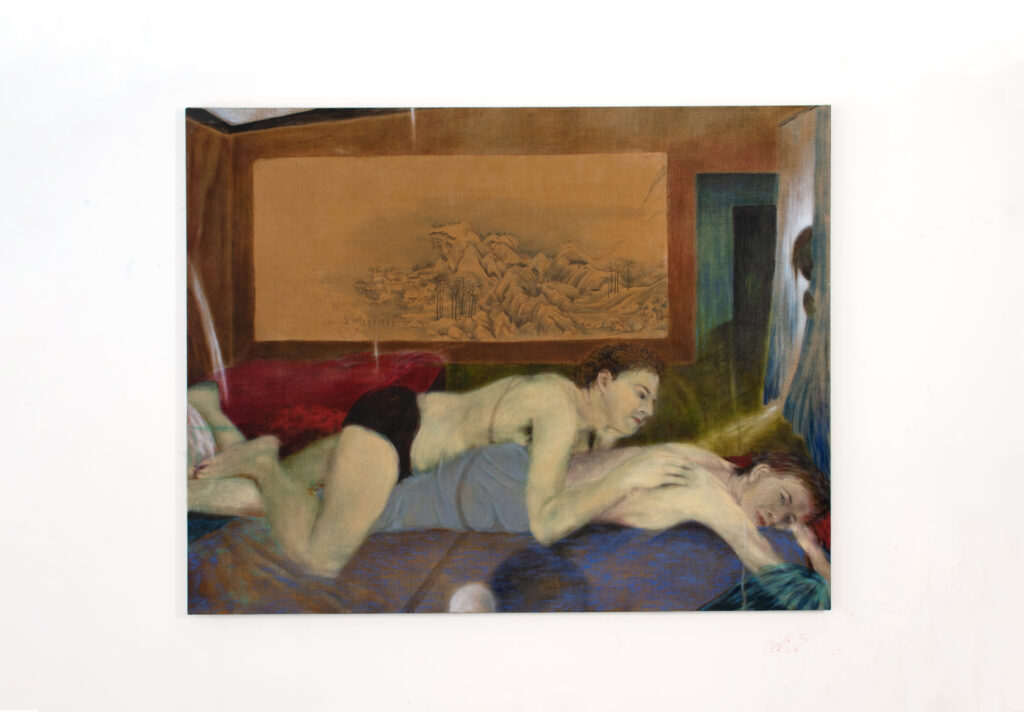 Als ob es hier noch etwas zu holen gäbe_Ink and oil on canvas_110x140cm_2024